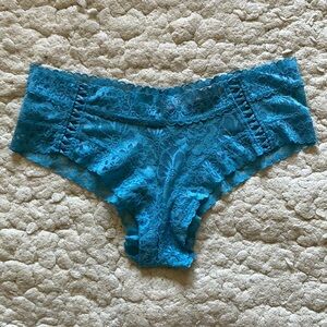 Victoria’s Secret light blue floral lace cheeky panty